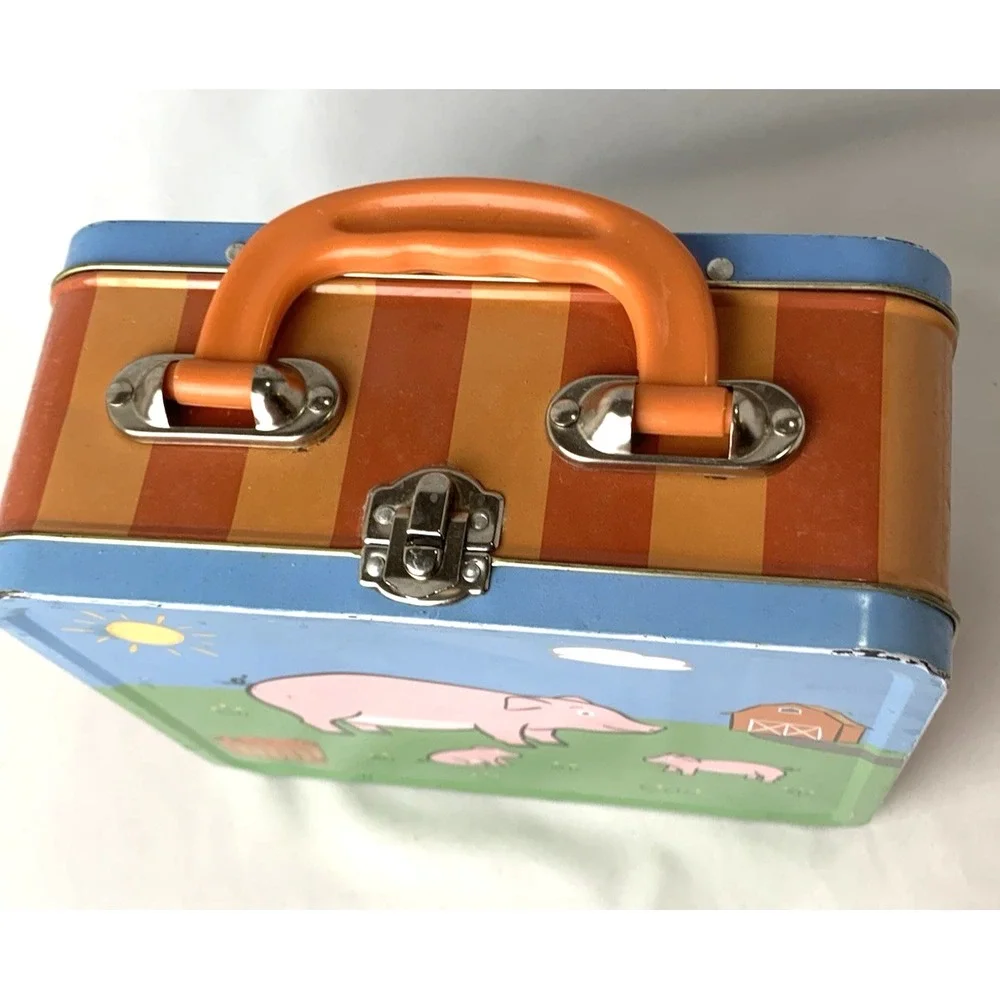 Jack Rabbit Creations Metal Lunch Box Farm Theme Pig Sheep Barn